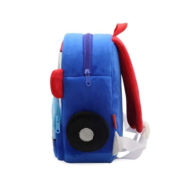 Plush Kids Backpack, Police Car Vehicle Design, Soft Lightweight School Bag for Toddlers and Preschool Kids - Image 5