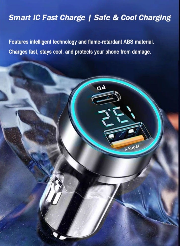 Aurelia PD 30W Car Charger for phone Fast Car Adapter Dual USB type c Car Plug Adapter Car Charger Type C Compatible with iPhone 16 Pro Max/16 Pro/15/14/13 Pro Max/12/11,iPad Pro/mini 6,Samsung S24/S23,Huawei Mate60,etc - Image 2