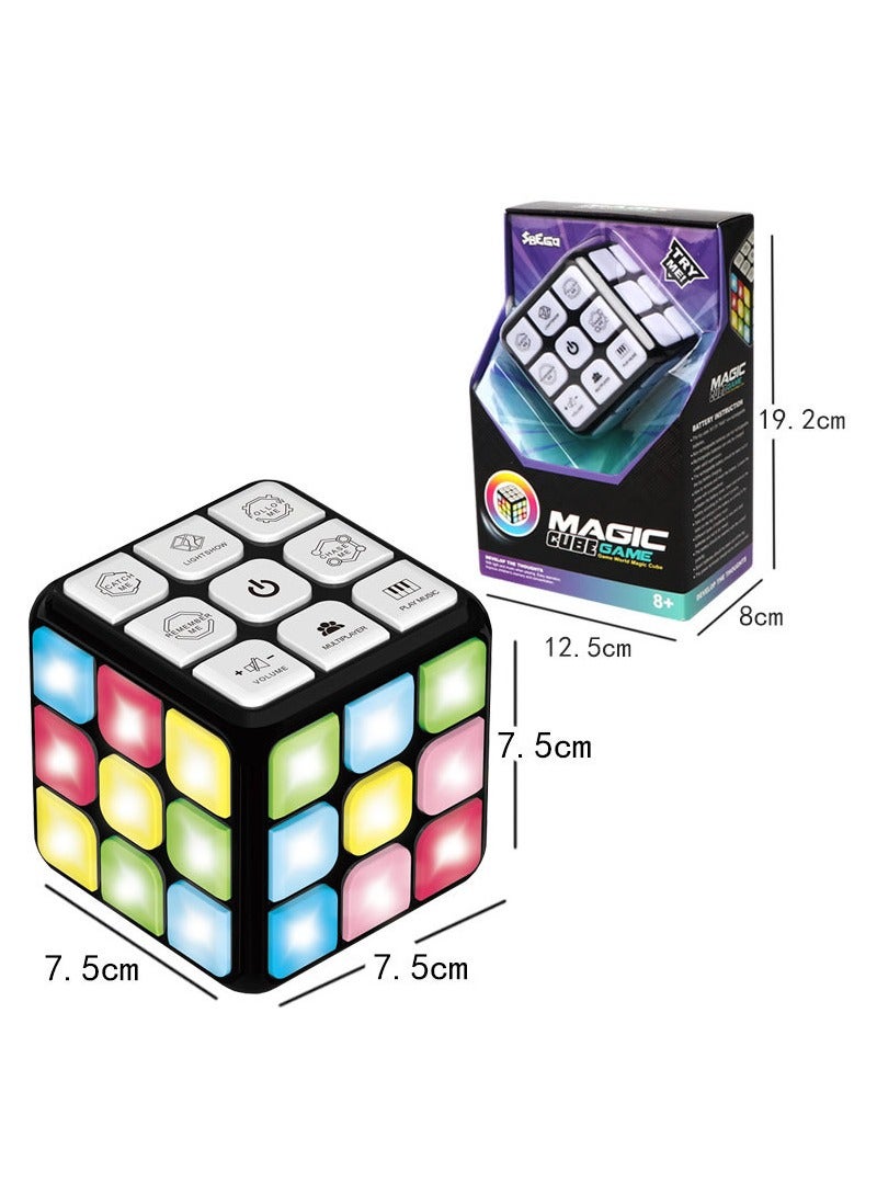 SYOSI Electronic Third Order Music Cube Electronic Brain Memory Game Winning Fingers Flashing Cube Handheld Games Fun Gift Toy for Kids Ages 6 12 Years Old - Image 2