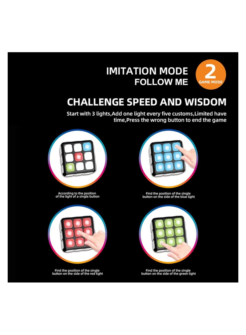 SYOSI Electronic Third Order Music Cube Electronic Brain Memory Game Winning Fingers Flashing Cube Handheld Games Fun Gift Toy for Kids Ages 6 12 Years Old - Image 4