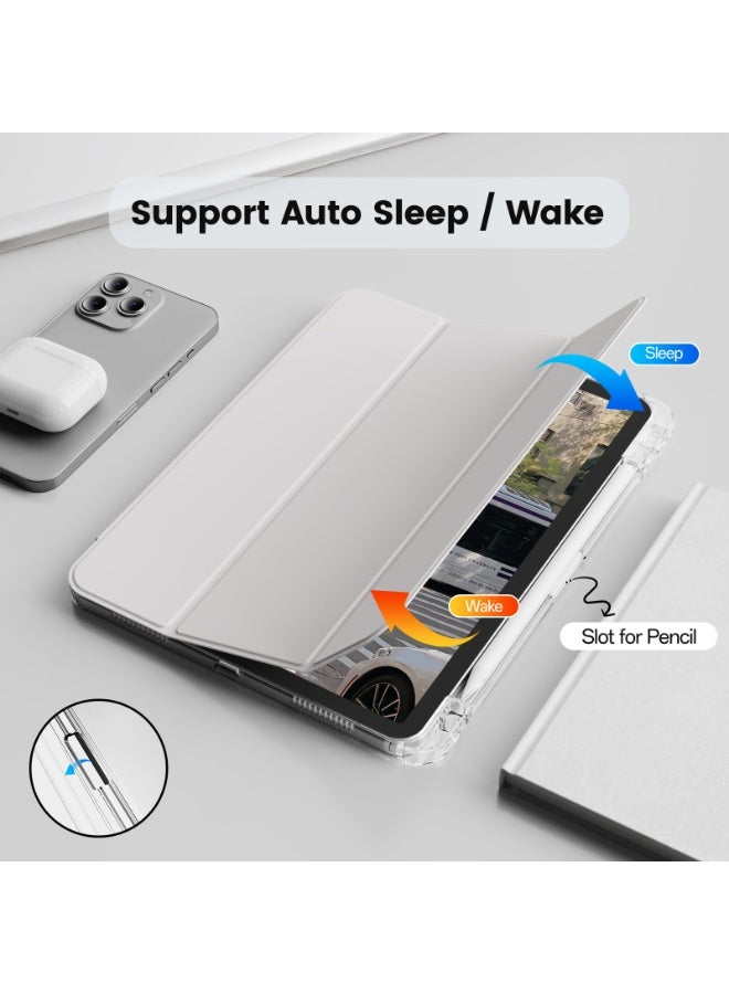 اليشمك Case for  Honor Pad X9 11.5 Inch,Transparent Airbag With Pen Slot For Anti Drop, Tablet Protective Cover, Triple Fold Multi Angle Design, Automatic Wake-up/sleep, Soft Leather - Image 2