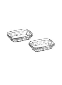 VIRA Clear glass plate set for nuts, sweets and all kinds of presentations, consisting of 6 plates, size 9*7 cm  - Image 3
