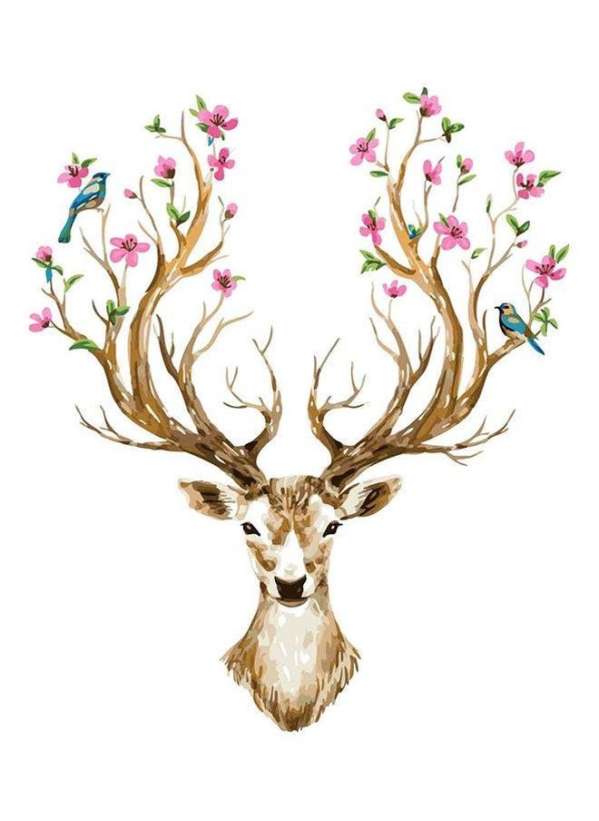 QiaoKai Floral Horse Shaped Wall Sticker Multicolour 90x55centimeter  - Image 1