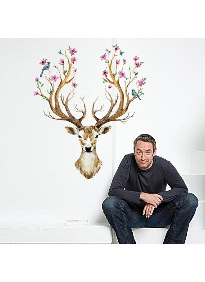 QiaoKai Floral Horse Shaped Wall Sticker Multicolour 90x55centimeter  - Image 5