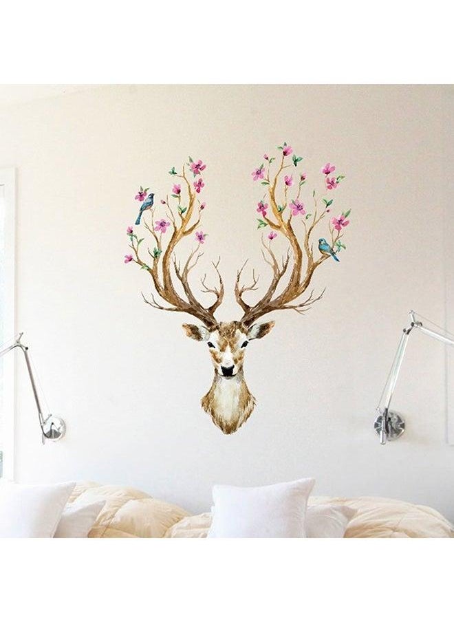 QiaoKai Floral Horse Shaped Wall Sticker Multicolour 90x55centimeter  - Image 2