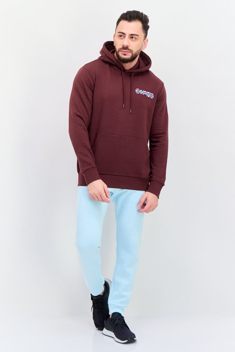 ESPRIT Men Graphic Print Long Sleeves Hoodies, Brown - Image 4