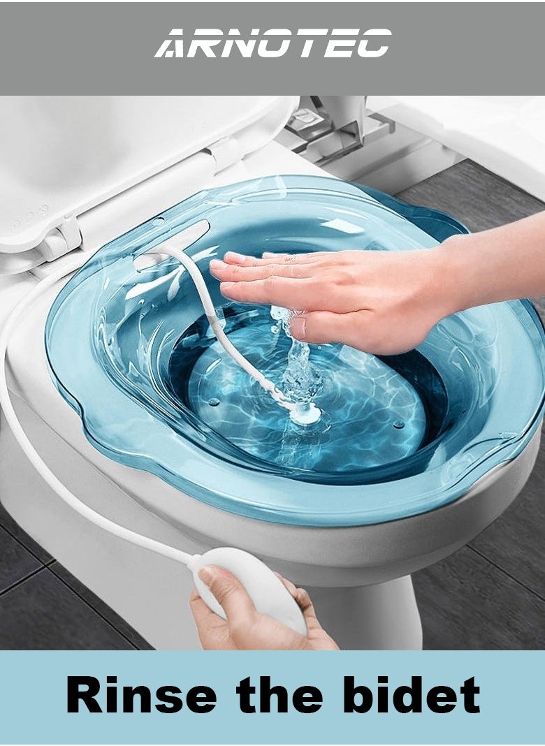 ARNOTEC Sitz Bath for Toilet Seat with Flusher – Postpartum, Hemorrhoid, and Yoni Steam Care – Soaking Basin for Pregnant Women & Inflammation Relief – Fits Most Toilets  - Image 1