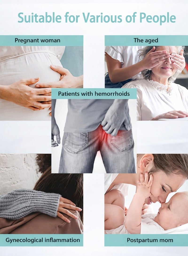 ARNOTEC حمامات المقعدة لمقعد المرحاض، حمام المقعدة للعناية بعد الولادة، حمام المقعدة للبواسير مع تدفق، مقعد بخار يوني للنساء الحوامل، حوض نقع يستخدم لعلاج الالتهابات، يناسب المرحاض العالمي - Image 3