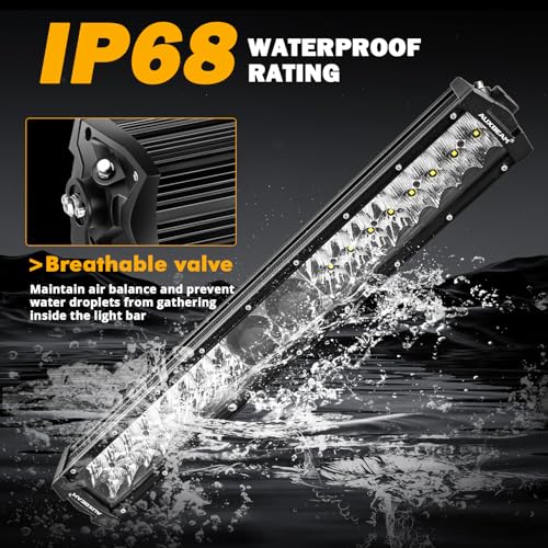 Auxbeam 22 Inch LED Light Bar, 5D-PRO Series 180W Waterproof Dual Row Spot Flood Combo Off Road Driving Lights, Auxiliary Bumper Work Lights with 10FT Wiring Harness for Car SUV UTV ATV Pickup Truck - Image 4