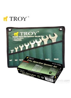Troy 21508 Open End Wrench Set - 8 Pieces (6-22mm) 