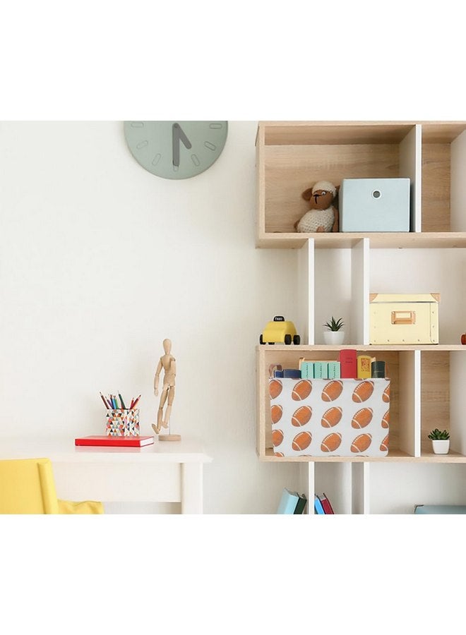 كلوكور سلة تخزين مستطيلة من CLOCOR، سلة تخزين ألعاب الأطفال، سلة هدايا مقاومة للماء، ديكور الغرفة، سلة رف (رجبي) - Image 4