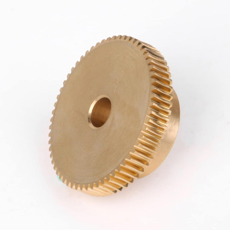 CNBTR Yellow 3MM Hole Dia Brass Gear Shaft + 31MM OD 60 T Brass Gear Wheel 0.5 Modulus Set - Image 2