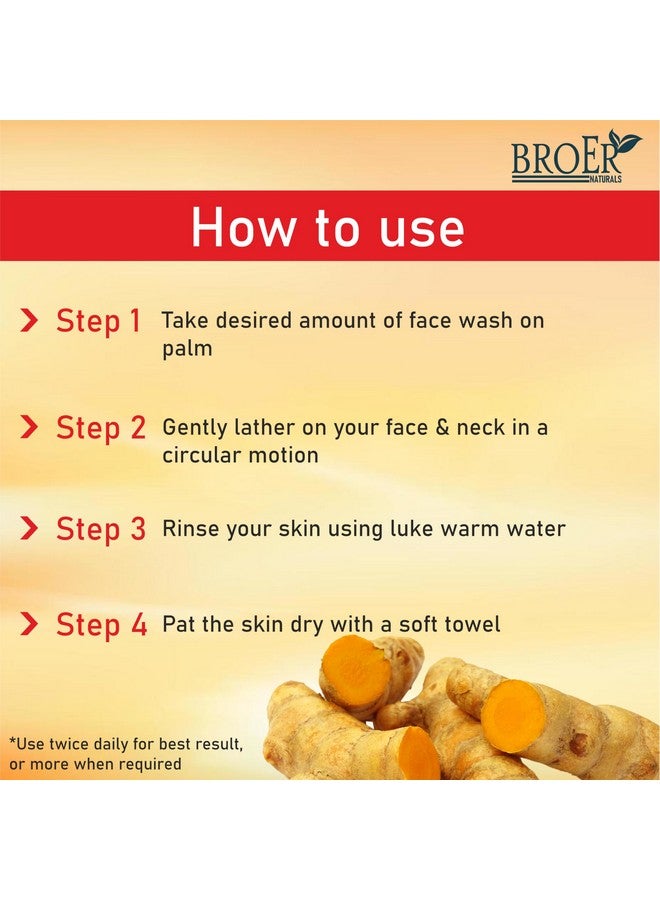 BROER Ubtan Face Wash, Infused with Turmeric & Saffron For Tan removal and Skin brightening, For Men and Women, (pack of 3) 300ml - Image 5