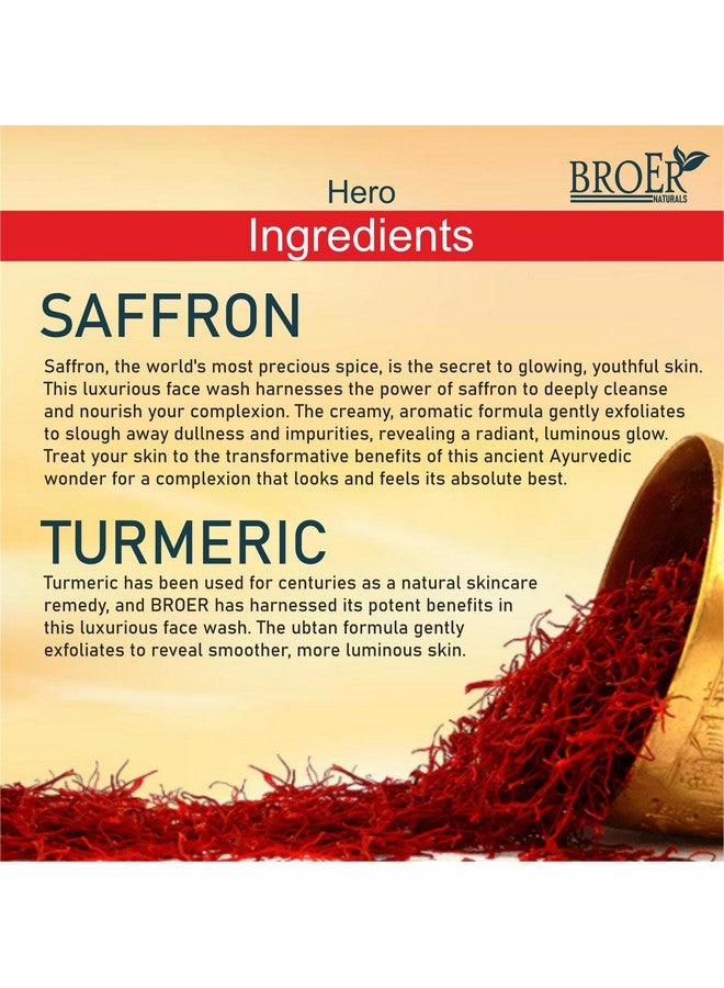 BROER Ubtan Face Wash, Infused with Turmeric & Saffron For Tan removal and Skin brightening, For Men and Women, (pack of 3) 300ml - Image 4