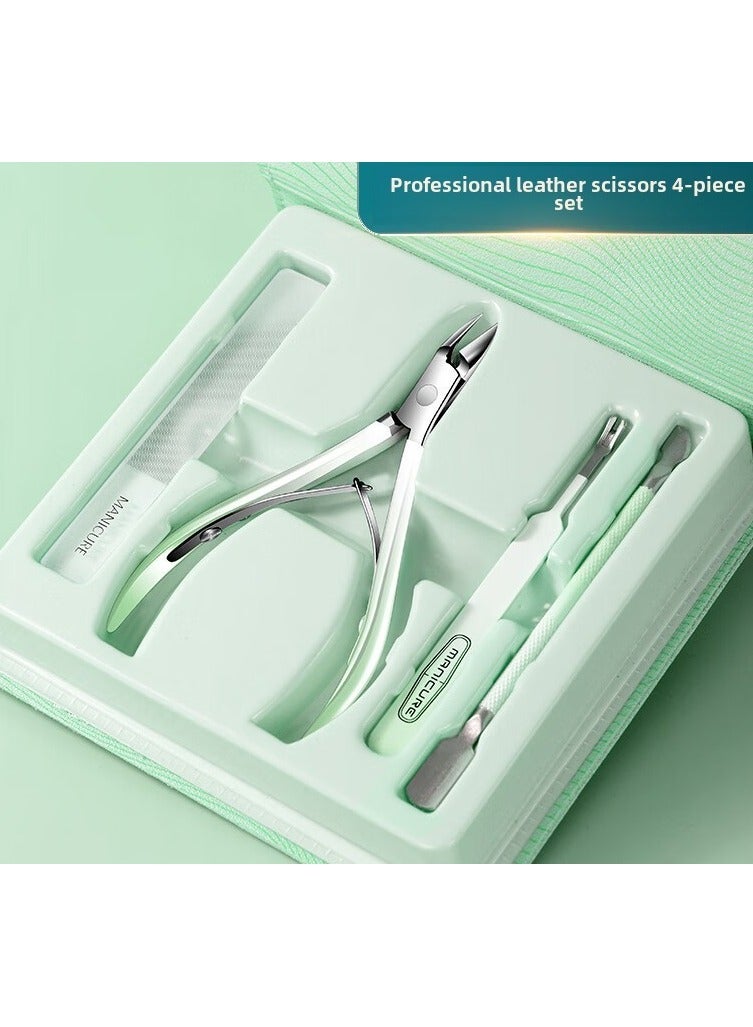 يوكانبي مجموعة 4 قطع من مقصات العناية بالجلد الخاص للمانيكير، مقص إزالة الجلد الميت، أدوات تقليم العناية بالأقدام من الفولاذ المقاوم للصدأ - Image 1
