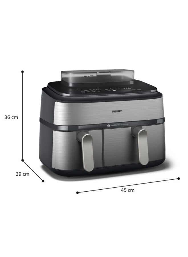 Philips 5000 Series Dual Basket Airfryer 9 L 2750 W NA555/00 black - Image 3