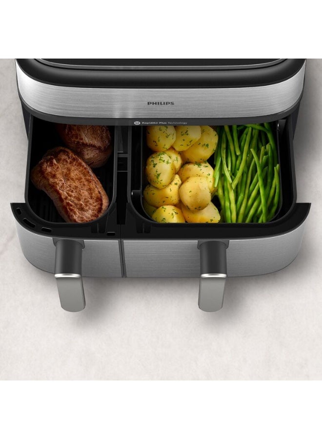 Philips 5000 Series Dual Basket Airfryer 9 L 2750 W NA555/00 black - Image 4
