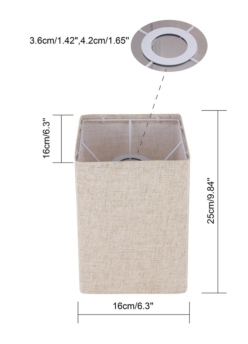 Ruiever Drum Lampshades Set of 2, Natural Linen Lampshades 13" Top x 13" Bottom x 10" High, Easy Assembly Replacement Fabric Lampshades for Table Lamps Floor Lamps, Beige Color Lampshade - Image 2