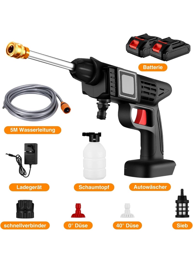 48V Cordless Pressure Washer, 30Bar Pressure Water Spray Gun, 48V Lithium Battery Lasts for Long Time with Fully Charged, Portable High Pressure Car Washer for Car/Fence/Wall/Deck Cleaning (48V) - Image 3