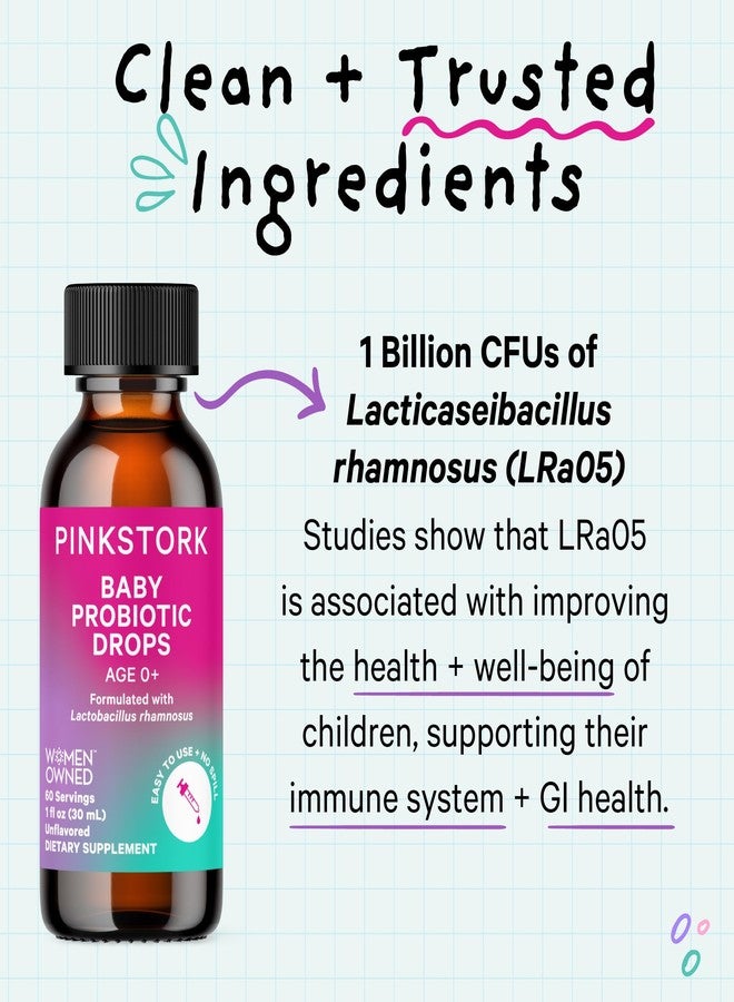 Pink Stork Baby Probiotic Drops, Newborn, Infant & Toddler Probiotics to Help Aid Digestion and Constipation Support, Newborn Essentials - 1 fl oz, 2 Month Supply - Image 3