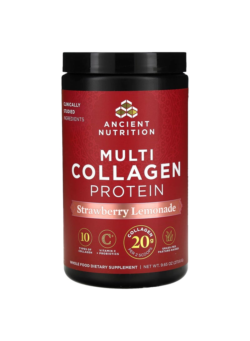 Multi Collagen Protein, Strawberry Lemonade, 9.65 oz (273.6 g)