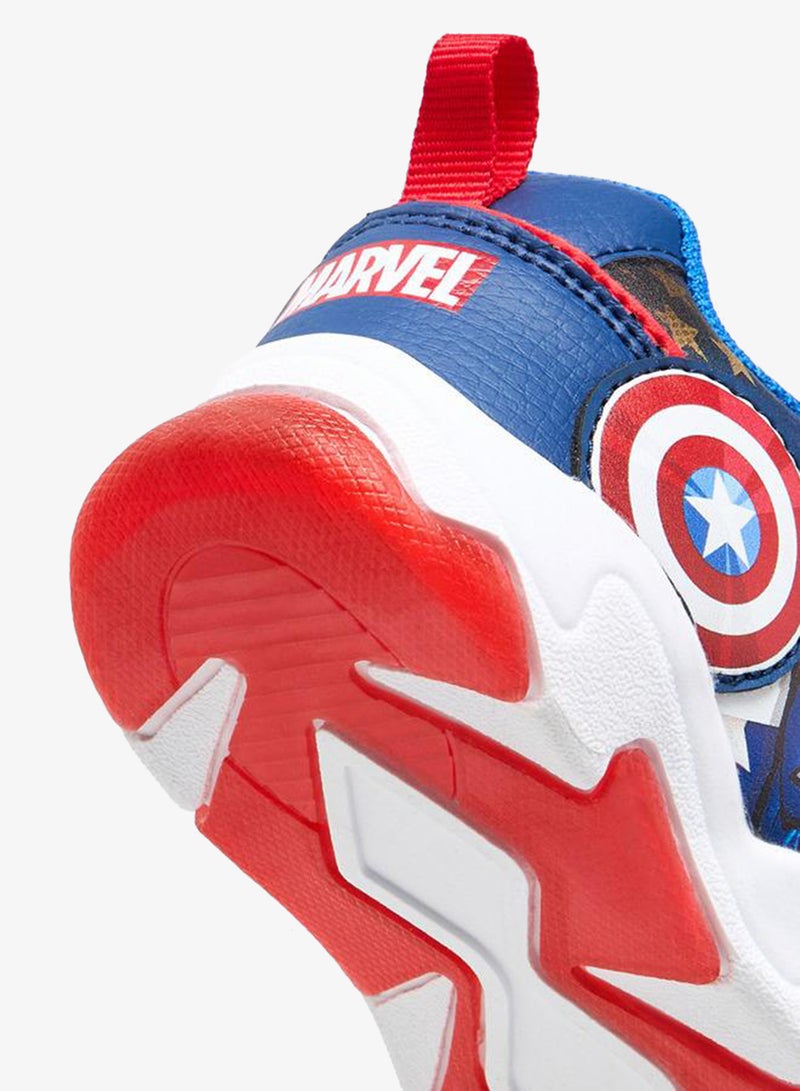 MARVEL Boys Avengers Print Hook & Loop Light-Up Sneakers - Image 5