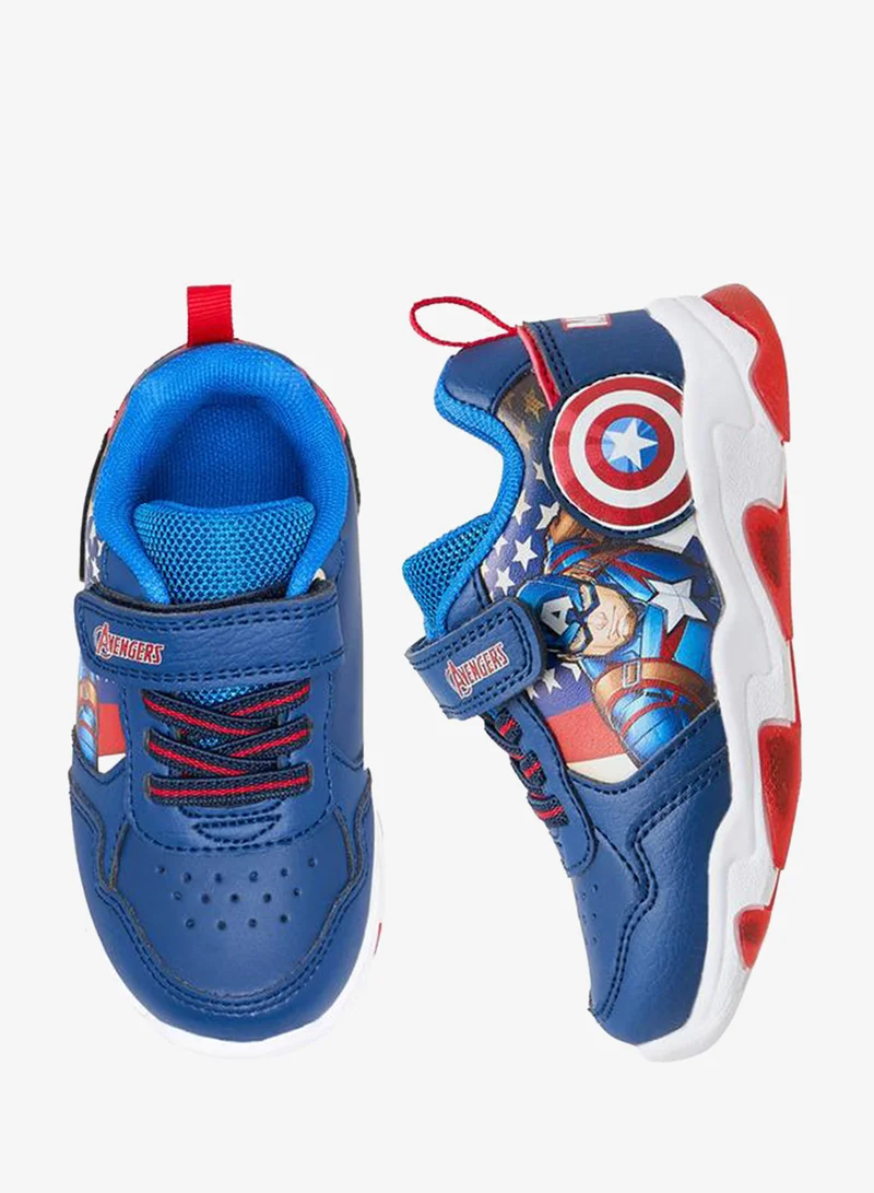 مارفل Boys Avengers Print Hook & Loop Light-Up Sneakers