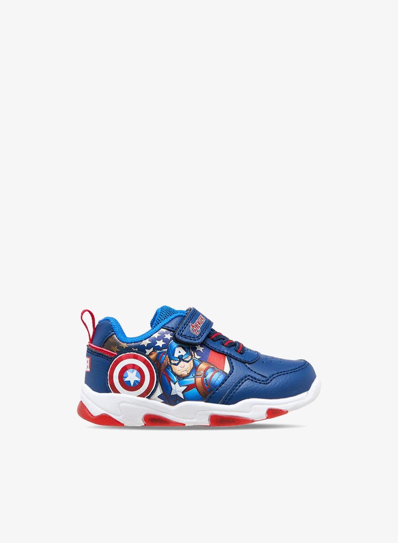 MARVEL Boys Avengers Print Hook & Loop Light-Up Sneakers - Image 3