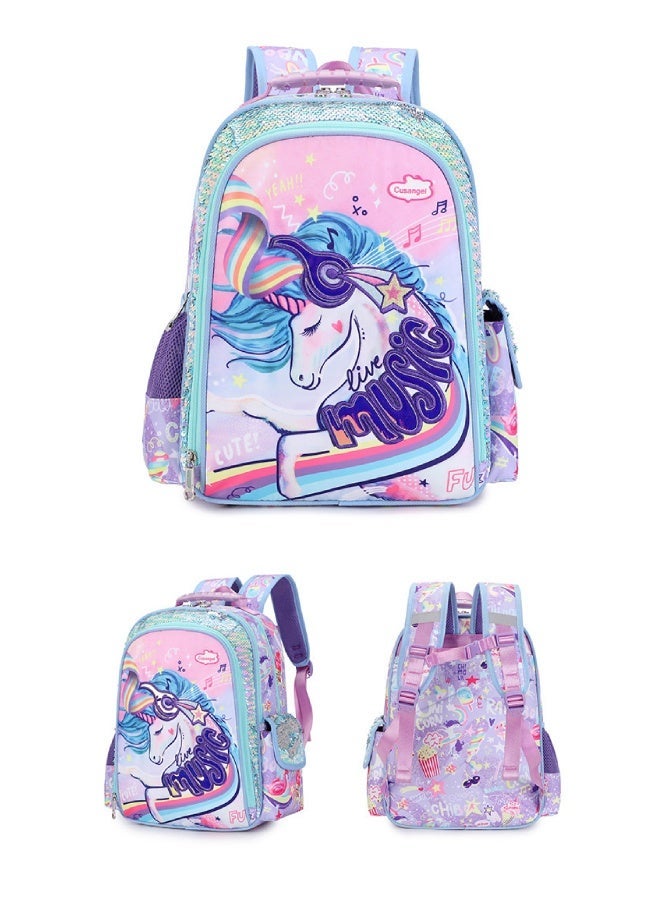 3PCS Unicorn School Backpack 6-10 Years - Lightweight, Ergonomic & Waterproof Back to School Gift - Image 2