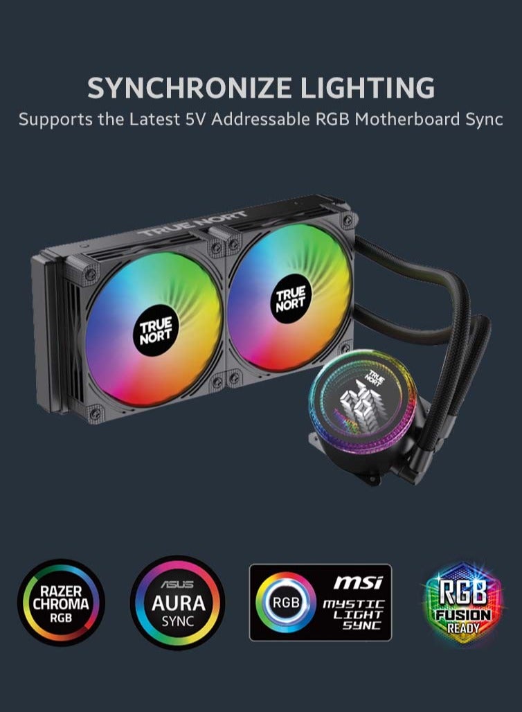 Truenort 240Z ARGB Liquid CPU Cooler With Automatic Temperature Display  - Image 2