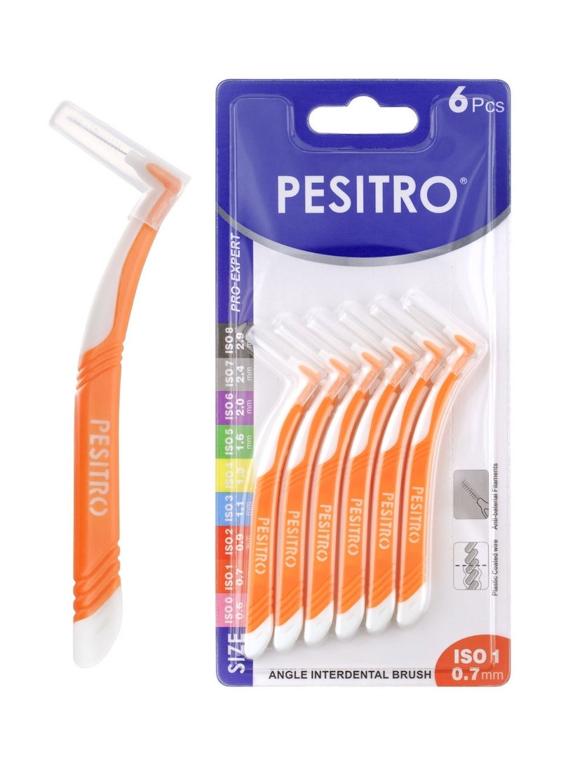 PESITRO ANGLE Interdental Brush Size 1 (0.7 mm) | Gentle Cleaning for Narrow Gaps, Braces & Gum Care - Image 1