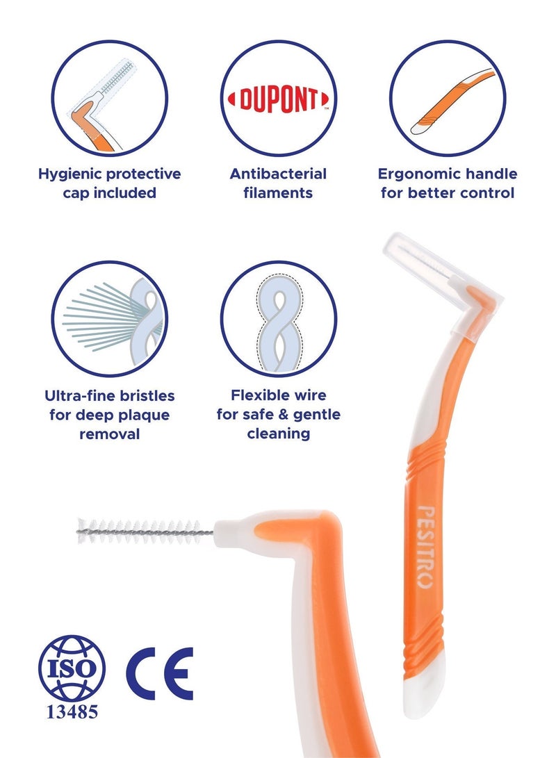 PESITRO ANGLE Interdental Brush Size 1 (0.7 mm) | Gentle Cleaning for Narrow Gaps, Braces & Gum Care - Image 2