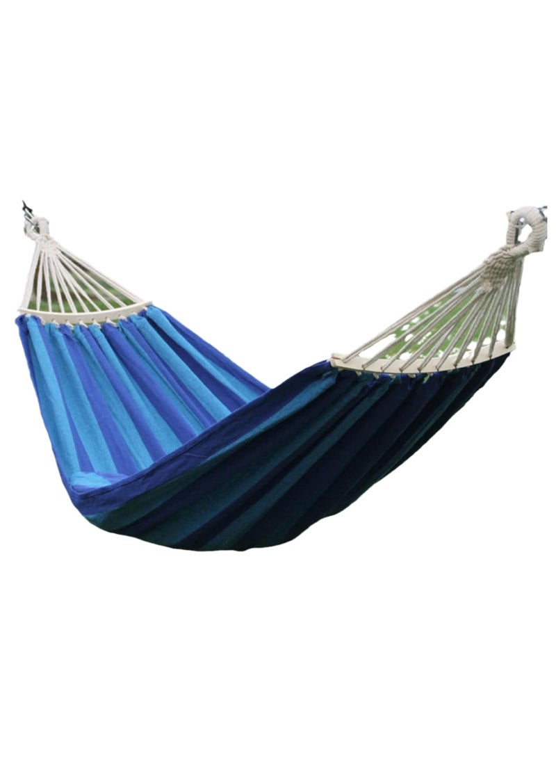 Outdoor Indoor Garden Terrace Backyard Hammock Portable Sports Home Travel Picnic Swing Canvas Striped Hanging Bed with Bag (Dark Blue) - pzsku/Z59144EB2BF675D882EE7Z/45/_/1734512939/10b34106-eab5-48d4-8e90-a3ebd32a8c2d