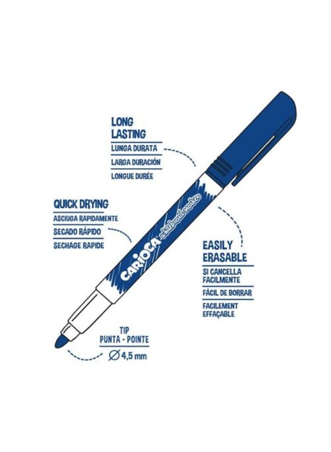 carioca clip erasable whiteboard markers - assorted colours (pack of 6) - Image 2