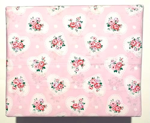Cath Kidston London Home Luxury Collection 4 Piece 200tc Rose Flora Sheet Set 100% Cotton Percale Crisp & Cool, Lightweight Bedding (Lace Hearts, Queen (U.S. Standard)) - Image 2