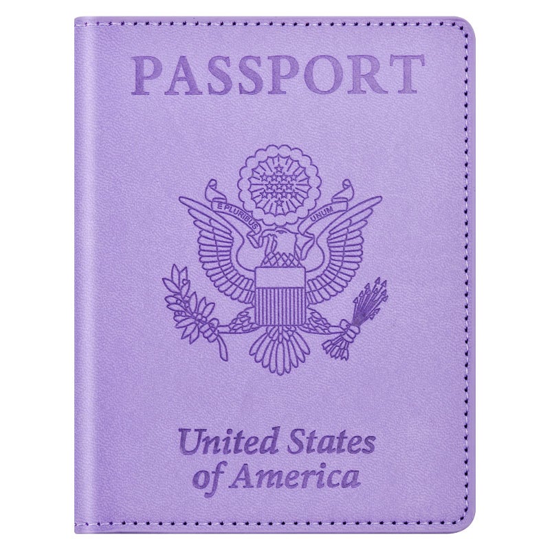 Eoehro Passport and Vaccine Card Holder Cover Combo, Passport Case /Wallet with Vaccine Card Slot for Women and Men(AL-Purple)  - Image 1