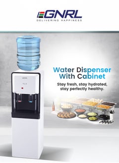 EGNRL 2-TAPS Water Dispenser Free Standing Cabinet Model with Hot and Cool Compressor Cooling EGWD1700 White With 1 Year Brand Warranty  - Image 1