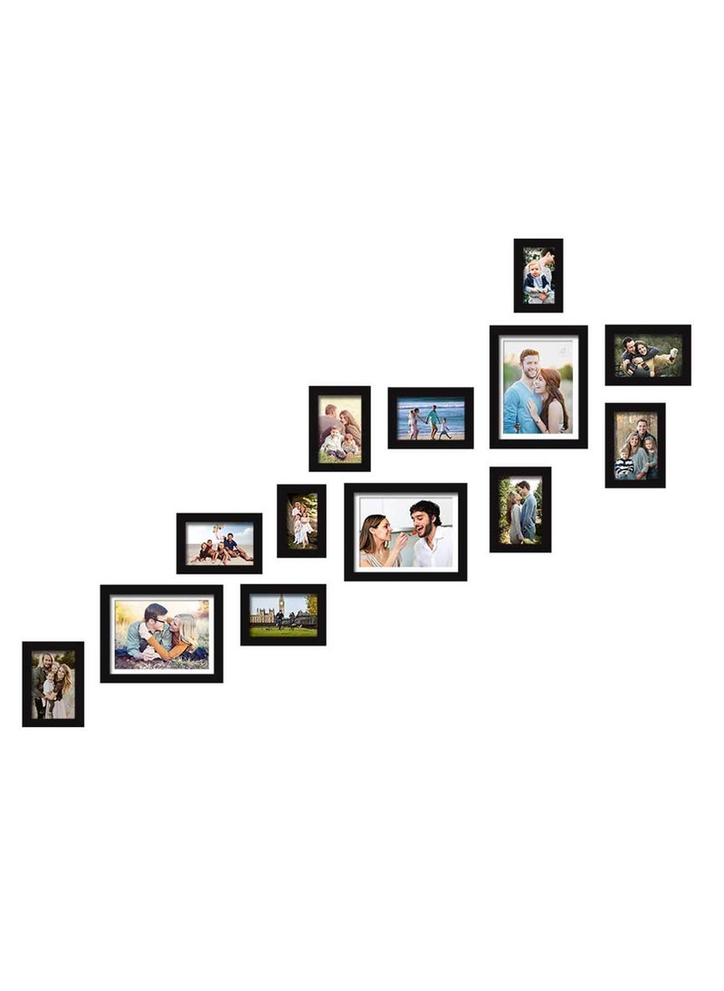 Art Street Art Street Calm stair Set of 13 Black Wall Photo Frame, Picture Frame for Home Decor (Size - 4x6, 5x7, 8x10)  - Image 2