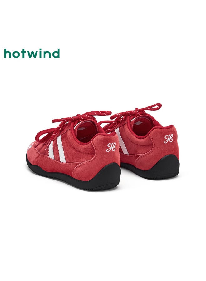 Hotwind Red German Shepherd Training Shoes For Women Spring Autumn New Fashion Casual Sports Shoes Versatile Thin Sole Racing Shoes