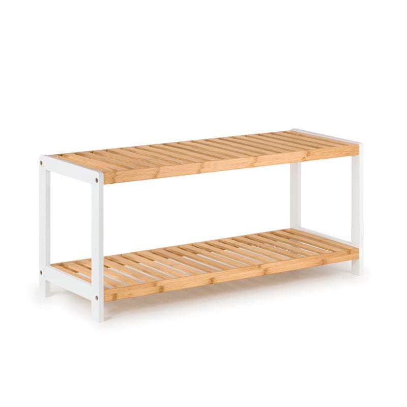 woodluv 2Tier Shoe Rack Shoe Storage Organiser Wooden Storage Rack Shoe Shelf for Hallway Living Room Plants Books BedroomBathroom 69 x 26 x 31cm