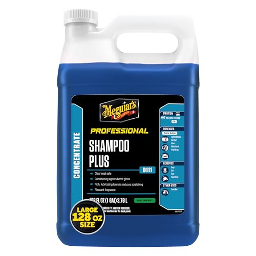 Meguiar's Meguiars D1111 Shampoo Plus Car Wash Soap Gently Cleans Without Swirling or Scratching Car Wash Foam Soap Effectively Lifts Dirt and Grime Leaving Car Slick To The Touch 1 Gallon
