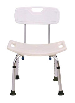 STARMED StarMed Bathroom Shower Chair, Back Support, Backrest, Seat Handle, Aluminium Frame, Draining Holes, Adjustable Height  - Image 1