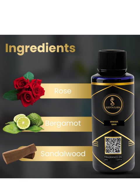 زيت عطر الناشر Winter Rain - رائحة مهدئة ومُعالجة ومُريحة لأجهزة التعطير - علاج عطري (50 مل)