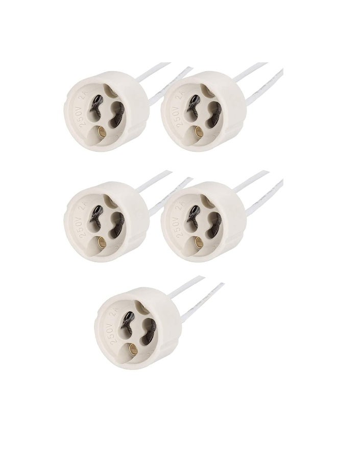 melfi Melfi GU10 Ceramic Socket Lamp Holder Ensures Quality and Durability for LED and Halogen Bulbs (5PCS)  - Image 1