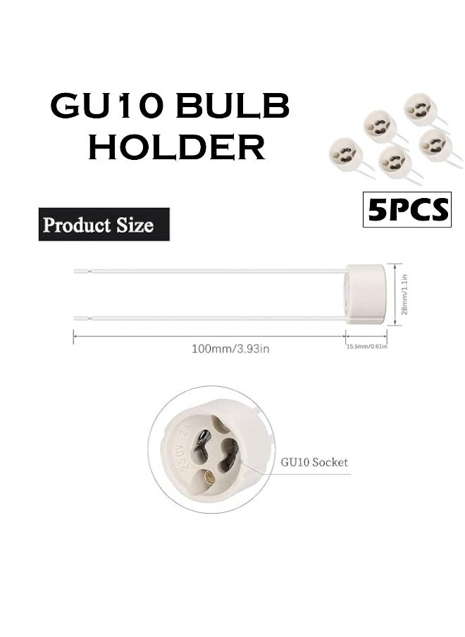 melfi Melfi GU10 Ceramic Socket Lamp Holder Ensures Quality and Durability for LED and Halogen Bulbs (5PCS)  - Image 2