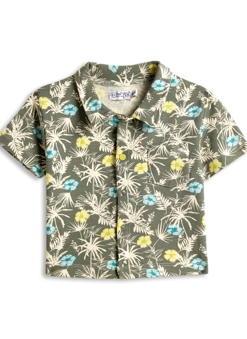 Dirkje BOYS 2 Piece Set - AOP Shirt & Cargo Shorts with Elasticated Waist.