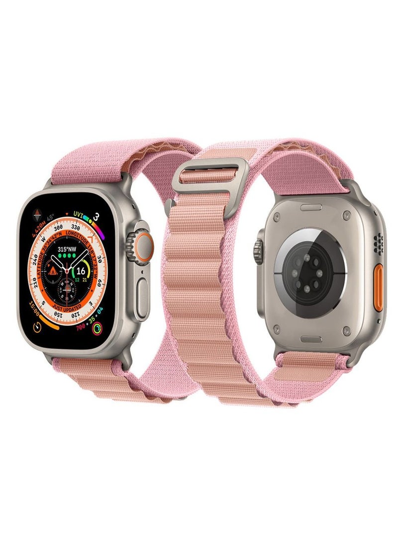 CATANES - Apple Watch Band 49mm 45mm 44mm 42mm Alpine Loop Band Women Men Adjustable with Metal G-Hook Strap for iWatch Ultra Series SE 8/7/6/5/4/3/2/1 Pink - Image 1
