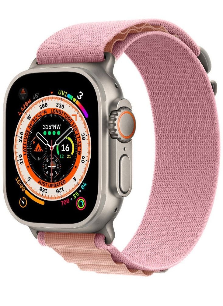 CATANES - Apple Watch Band 49mm 45mm 44mm 42mm Alpine Loop Band Women Men Adjustable with Metal G-Hook Strap for iWatch Ultra Series SE 8/7/6/5/4/3/2/1 Pink - Image 1