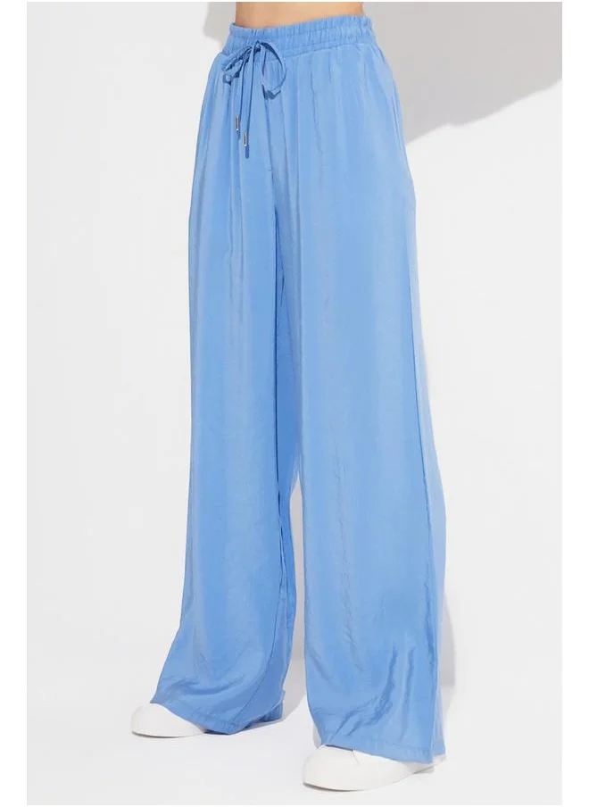 جون June Exclusive Elastic Waist Modal Blend Trouser Blue