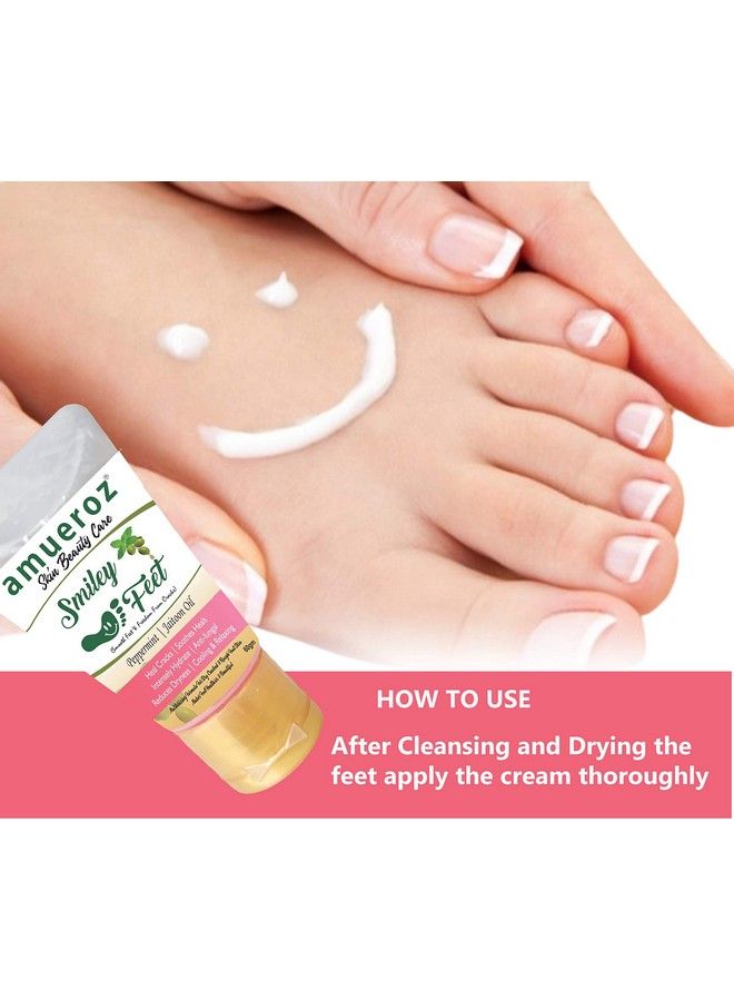 Amueroz Smiley Feet Crack Cream For Dry Cracked Skin Moisturizing Nourishing Exfoliating Crack Foot Heel Repair Care Cream ; Unisex Foot Cream ; Peppermint Jaitoon 60 Gm - Image 4